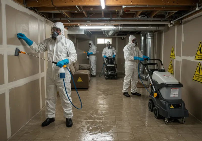Basement Moisture Removal and Structural Drying process in Valmeyer, IL